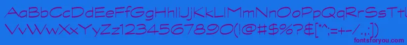 GraphitestdLightwide-Schriftart – Violette Schriften auf blauem Hintergrund