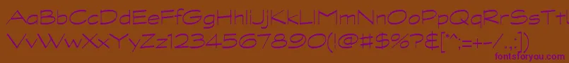 GraphitestdLightwide-fontti – violetit fontit ruskealla taustalla