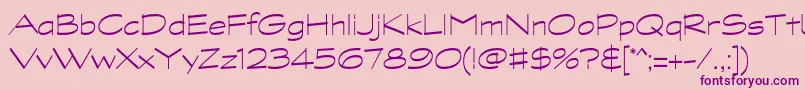 GraphitestdLightwide-fontti – violetit fontit vaaleanpunaisella taustalla
