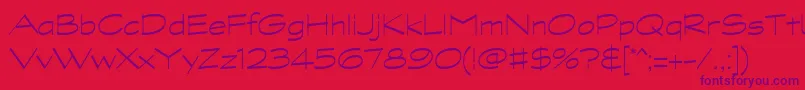 GraphitestdLightwide-fontti – violetit fontit punaisella taustalla