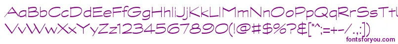 GraphitestdLightwide-fontti – violetit fontit valkoisella taustalla
