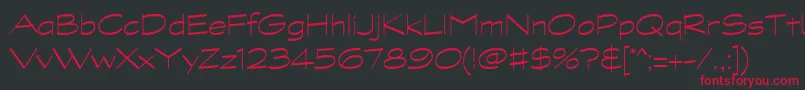 フォントGraphitestdLightwide – 黒い背景に赤い文字