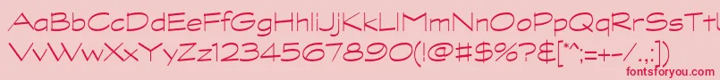 フォントGraphitestdLightwide – ピンクの背景に赤い文字