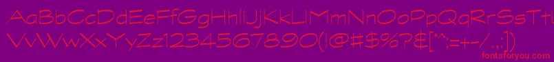 GraphitestdLightwide-fontti – punaiset fontit violetilla taustalla