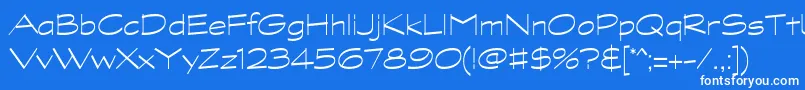 GraphitestdLightwide-fontti – valkoiset fontit sinisellä taustalla