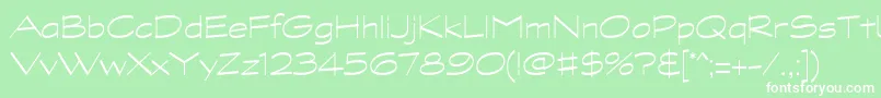 GraphitestdLightwide-fontti – valkoiset fontit vihreällä taustalla