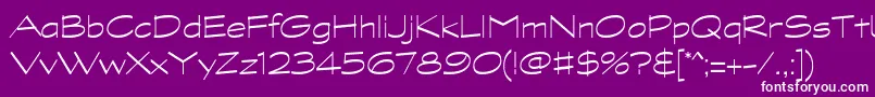 GraphitestdLightwide-Schriftart – Weiße Schriften auf violettem Hintergrund