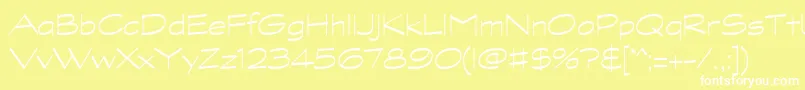 GraphitestdLightwide-fontti – valkoiset fontit keltaisella taustalla