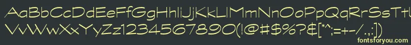 GraphitestdLightwide-fontti – keltaiset fontit mustalla taustalla