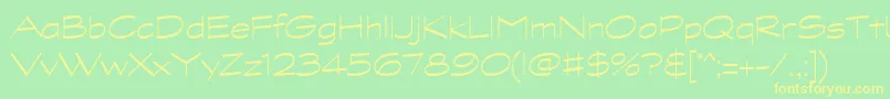 GraphitestdLightwide-fontti – keltaiset fontit vihreällä taustalla