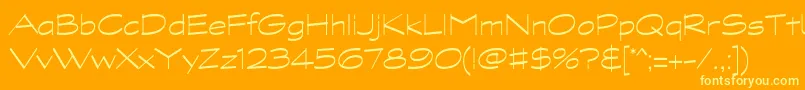GraphitestdLightwide-Schriftart – Gelbe Schriften auf orangefarbenem Hintergrund