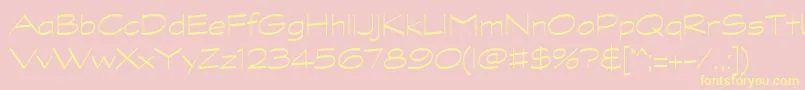Czcionka GraphitestdLightwide – żółte czcionki na różowym tle