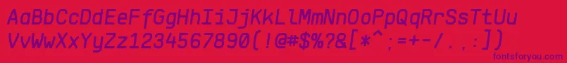 KlartextMonoMediumItalic Font – Purple Fonts on Red Background