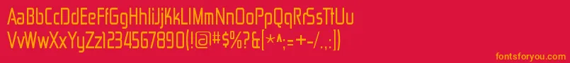 フォントZektoncdRegular – 赤い背景にオレンジの文字