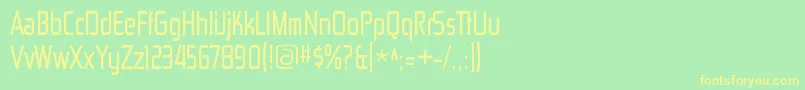 フォントZektoncdRegular – 黄色の文字が緑の背景にあります