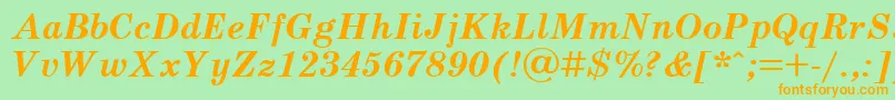 Scb4 Font – Orange Fonts on Green Background