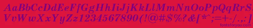 Scb4 Font – Purple Fonts on Red Background