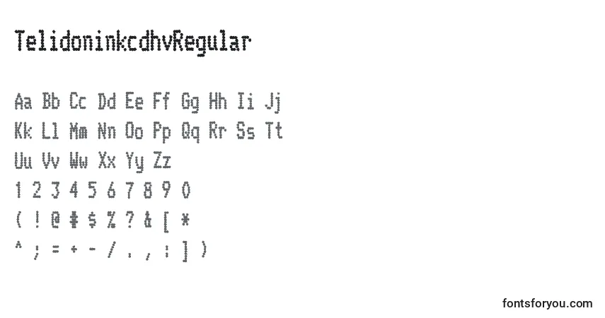 A fonte TelidoninkcdhvRegular – alfabeto, números, caracteres especiais