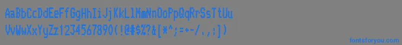 Fonte TelidoninkcdhvRegular – fontes azuis em um fundo cinza