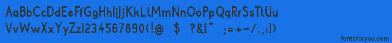 フォントPoorWeekdaysBold – 黒い文字の青い背景