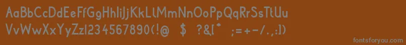 フォントPoorWeekdaysBold – 茶色の背景に灰色の文字