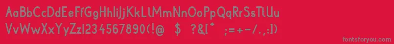 フォントPoorWeekdaysBold – 赤い背景に灰色の文字