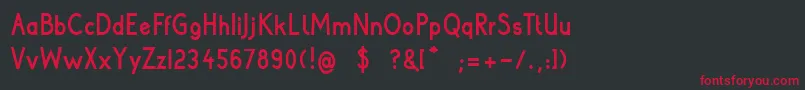 フォントPoorWeekdaysBold – 黒い背景に赤い文字