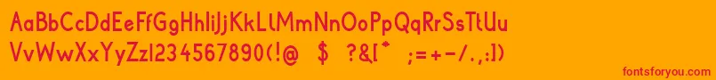 PoorWeekdaysBold Font – Red Fonts on Orange Background