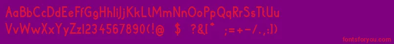 PoorWeekdaysBold Font – Red Fonts on Purple Background