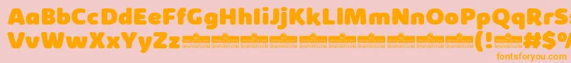 Więcej informacji o czcionce KabrioAbarthHeavyTrial Czcionka KabrioAbarthHeavyTrial – pomarańczowe czcionki na różowym tle