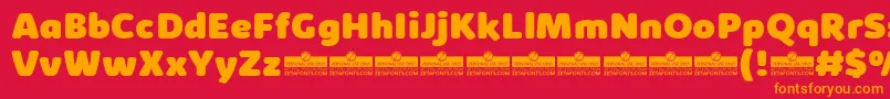 KabrioAbarthHeavyTrial Font – Orange Fonts on Red Background