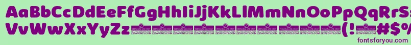 KabrioAbarthHeavyTrial Font – Purple Fonts on Green Background