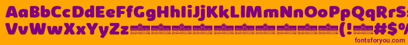 KabrioAbarthHeavyTrial-Schriftart – Violette Schriften auf orangefarbenem Hintergrund