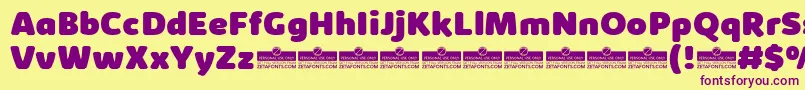 KabrioAbarthHeavyTrial Font – Purple Fonts on Yellow Background