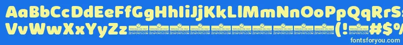 KabrioAbarthHeavyTrial Font – Yellow Fonts on Blue Background