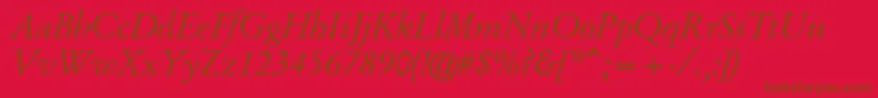 Garr46w Font – Brown Fonts on Red Background