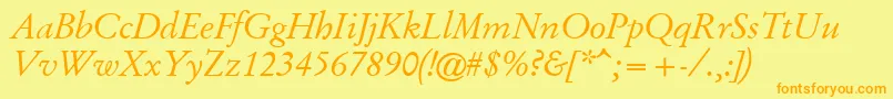 Garr46w Font – Orange Fonts on Yellow Background