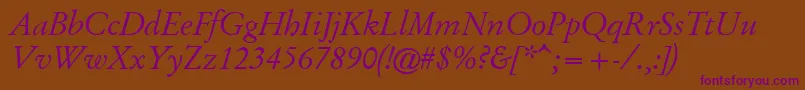 Garr46w Font – Purple Fonts on Brown Background