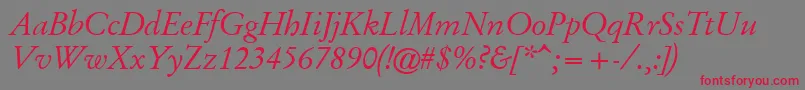 Garr46w Font – Red Fonts on Gray Background