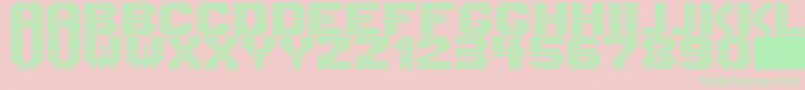 Lightdot8x8-Schriftart – Grüne Schriften auf rosa Hintergrund