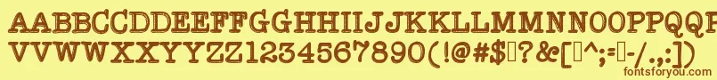 HypersoberFontByIntestinoGrueso Font – Brown Fonts on Yellow Background