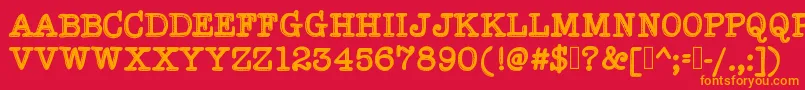 HypersoberFontByIntestinoGrueso-Schriftart – Orangefarbene Schriften auf rotem Hintergrund