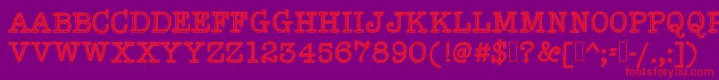 HypersoberFontByIntestinoGrueso-Schriftart – Rote Schriften auf violettem Hintergrund