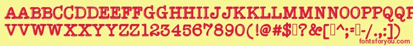 fuente HypersoberFontByIntestinoGrueso – Fuentes Rojas Sobre Fondo Amarillo