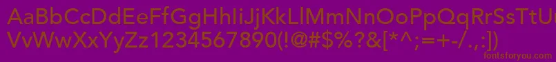 AvenirLt65Medium Font – Brown Fonts on Purple Background