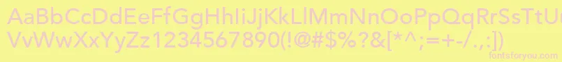 AvenirLt65Medium Font – Pink Fonts on Yellow Background