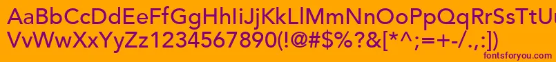 AvenirLt65Medium Font – Purple Fonts on Orange Background