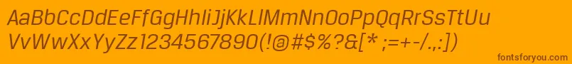 BreuertextItalic Font – Brown Fonts on Orange Background