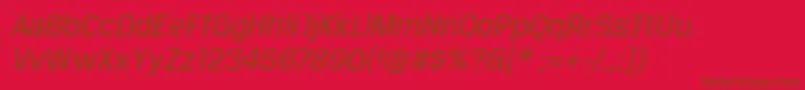 BreuertextItalic Font – Brown Fonts on Red Background