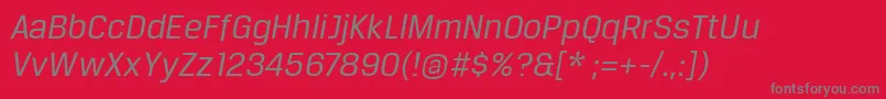 BreuertextItalic Font – Gray Fonts on Red Background